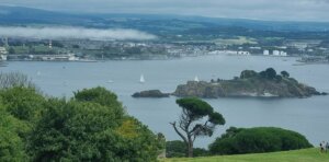 Views of Plymouth harbour from Mount Edgcumbe