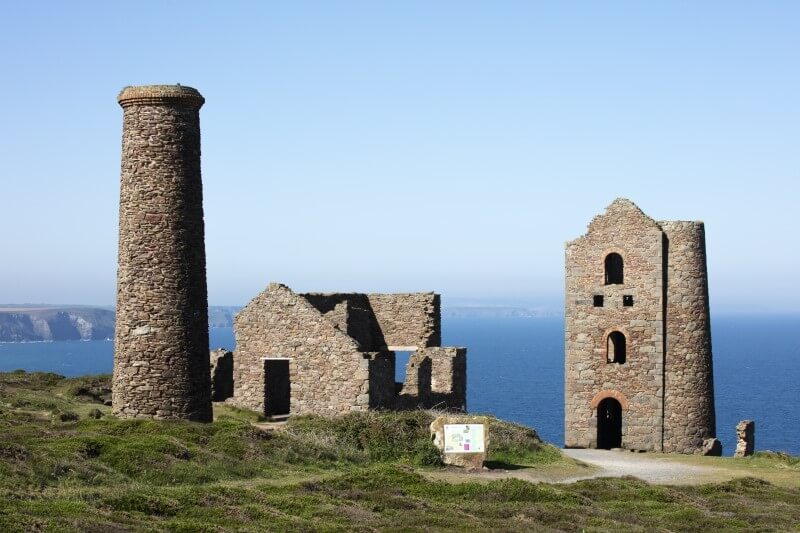 Ruins of engine house and chimney stack, Cornish Mining Heritage