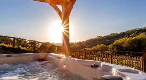 Photo of Tree Barn hot tub at Kernock Cottages - peace and tranquility