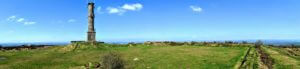 Panoramic view of the summit of Kit Hill, Cornwall on a clear day